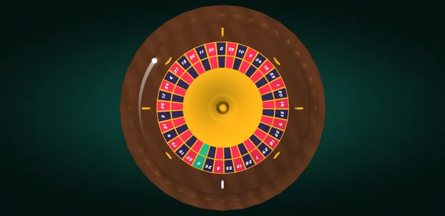 La ruleta de la app girando con la bola en el cilindro